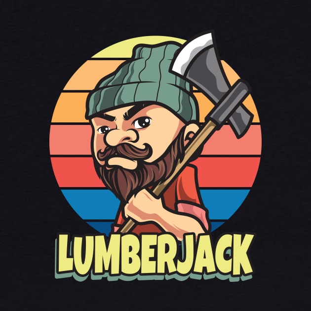 Lumberjack Cartoon vintage Design by Foxxy Merch